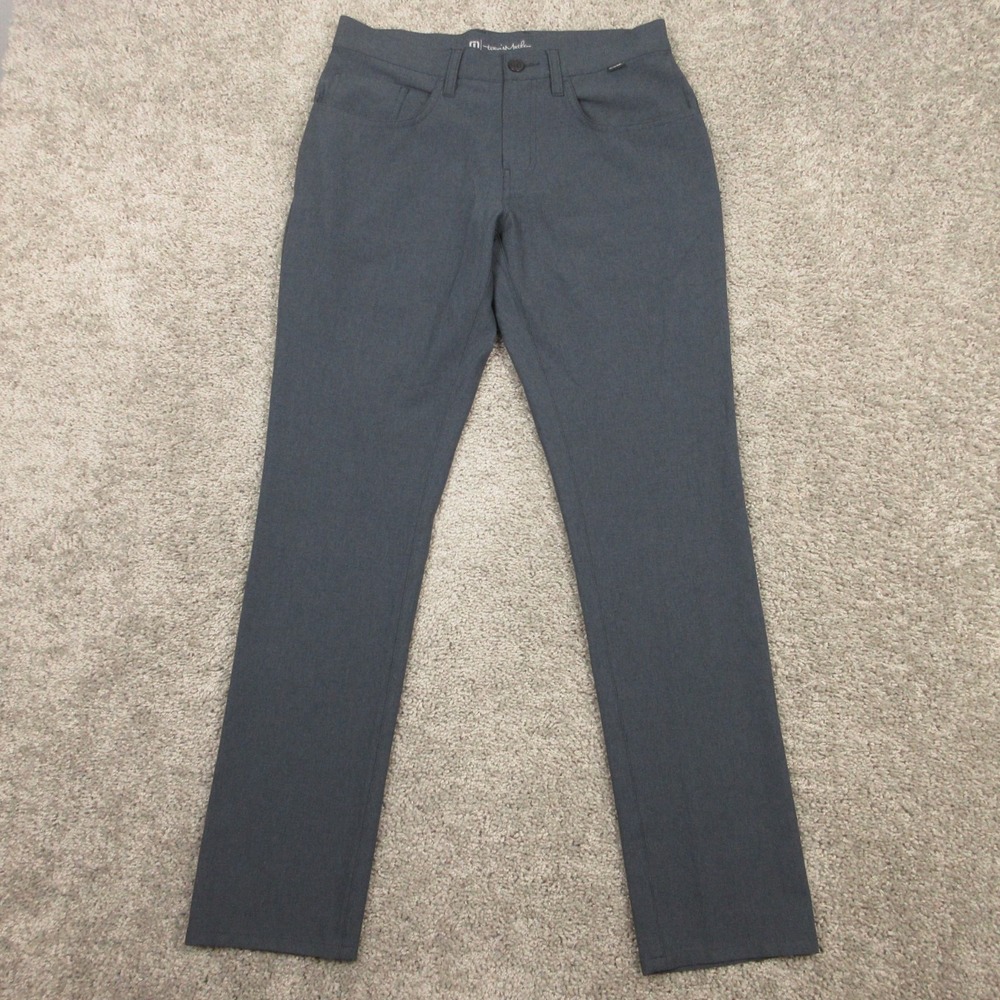 Travis Mathew Pants Mens 30x32 Gray Performance Golf Chinos Stretch Flex Wicking